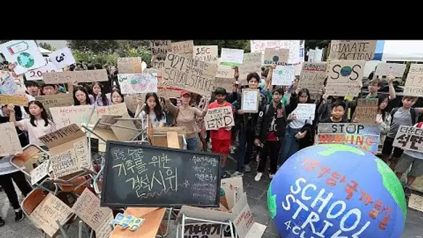 A Séoul, les jeunes protestent contre l'inaction face au réchauffement climatique