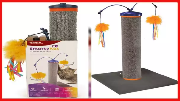 SmartyKat Scratch 'N Spin Carpet Scratching Post w/ Spinning Wand Toys