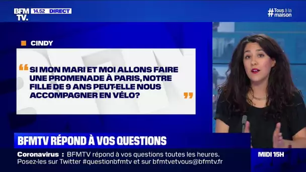 Si je vais faire une promenade à Paris, mon enfant de 9 ans peut-il m'accompagner à vélo ?