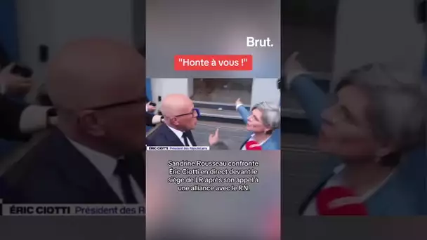 Sandrine Rousseau confronte Éric Ciotti en direct devant le siège de LR