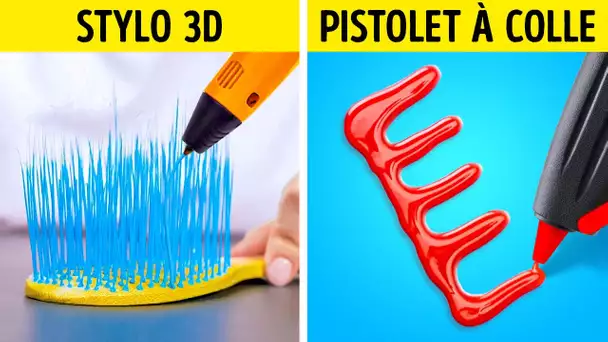 STYLO 3D VS COLLE CHAUDE ! ASTUCES BRILLANTES POUR TOUTES LES OCCASIONS