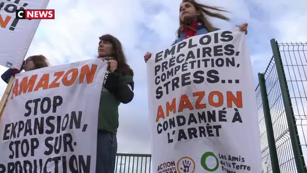 ESSONNE : DES MILITANTS ÉCOLOS BLOQUENT UN ENTREPÔT D'AMAZON À LA VEILLE DU « BLACK FRIDAY »