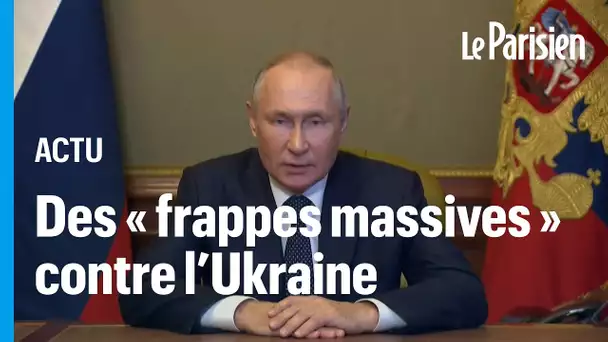 Poutine assume des frappes «massives» sur l'Ukraine et menace de répliques «sévères»