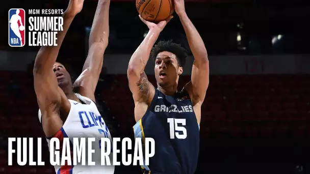 GRIZZLIES vs CLIPPERS | 1st Round Pick Brandon Clarke Leads Memphis | MGM Resorts NBA Summer League