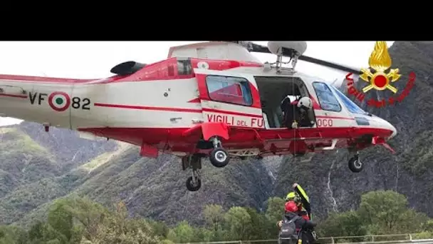 Aide en route et recherches en cours dans le sud-est de la France et le nord de l'Italie