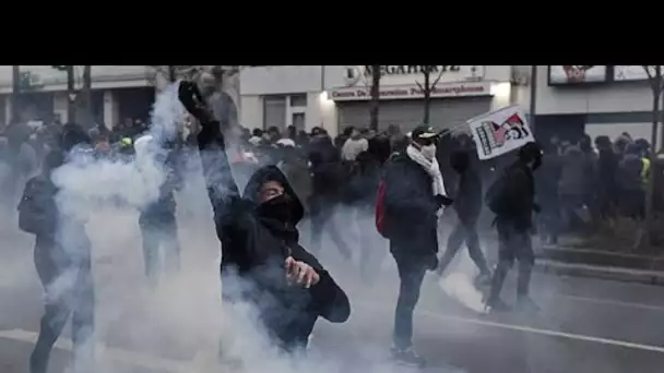 Retraites : incidents et violences en tête de la manifestation parisienne