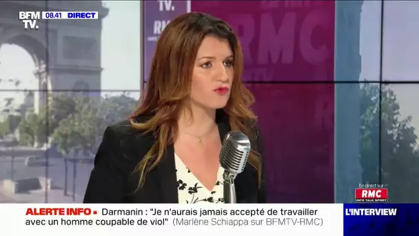 Marlène Schiappa: "Les femmes qui veulent manifester ont le droit de le faire"contre Gérald Darmanin