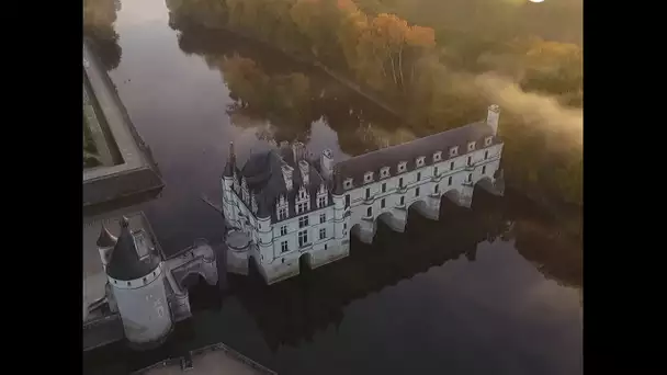 Vu du ciel : le château de Chenonceau