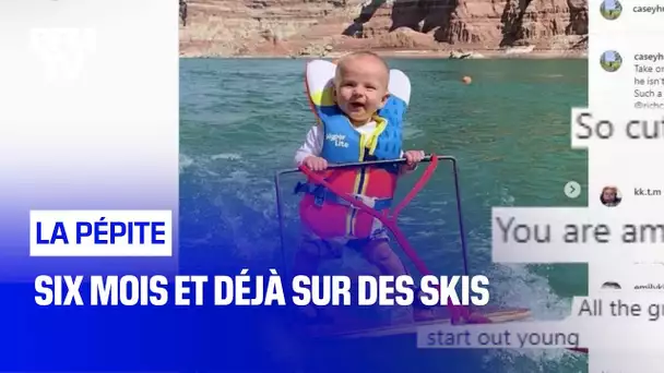 Six mois et déjà sur des skis