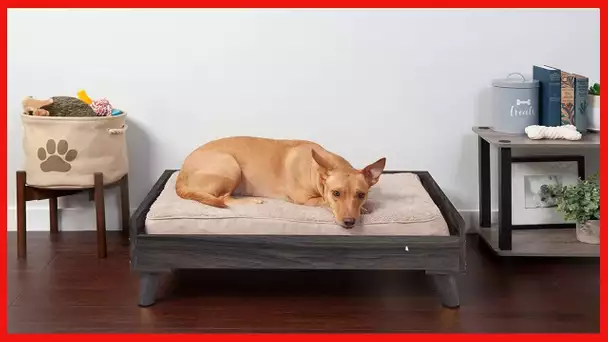 Furhaven Pet Furniture for Dogs and Cats - Mid-Century Modern Style Elevated Dog Bed Frame