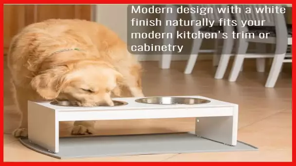 PetFusion Bamboo Elevated Dog Bowls, Cat Bowls | Raised Feeders w/ Water Resistant Seal