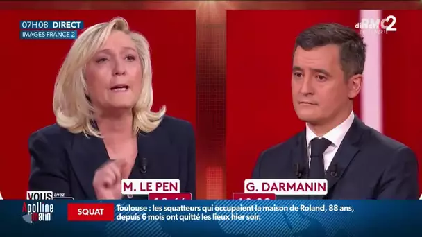 Un débat cordial entre Marine Le Pen et Gérald Darmanin