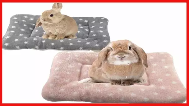 Small Animal Plush Bed, Bunny Bed, for Bunny, Squirrel, Hedgehog, Pink and Gray 2Pcs.