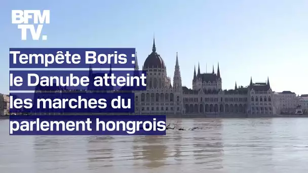 Tempête Boris: la crue du Danube atteint les marches du parlement hongrois à Budapest