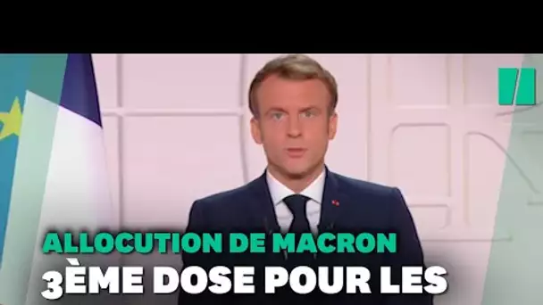 Dans son discours, Macron annonce un pass sanitaire conditionné à une 3ème dose pour les + de 65 ans