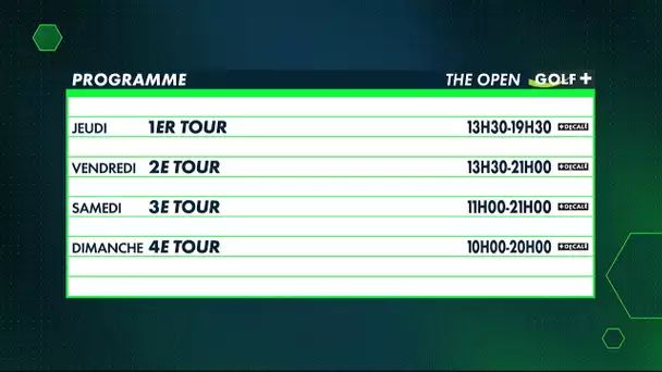 Le programme de la semaine The Open - Golf+ le Mag