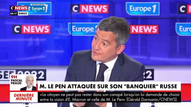 Gérald Darmanin : "Marine Le Pen doit de l'argent à des proches du pouvoir russe"