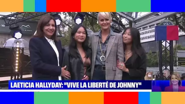 Laeticia Hallyday  l'apparition très remarquée de ses filles Jade et Joy à Paris pour l'hommage à J