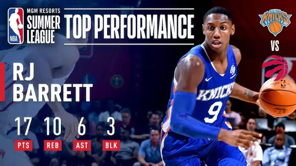 RJ Barrett Records 16 Pts, 10 Rebs, 6 Assts & 3 Blks VS Toronto | July 9, 2019