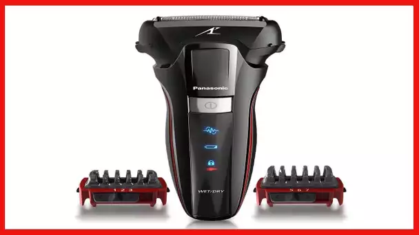 Panasonic Hybrid Wet Dry Shaver, Trimmer & Detailer with Two Adjustable Trim Attachments, Pop-up