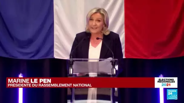 REPLAY - Elections régionales en France : discours de Marine Le Pen, présidente du RN