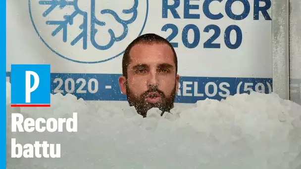 2h35min : un Français bat le record du monde d’immersion dans la glace