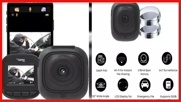 myGEKOgear Orbit 132 24/7 Dash Cam for Cars with OBD 2 Cable and 8G SD Card Car Camera Built in WiFi