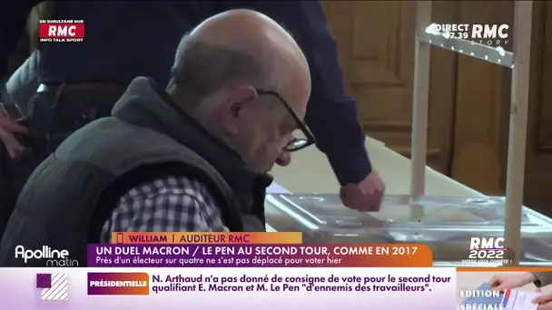 William, auditeur RMC : "Au 2nd tour, c'est la peste ou le choléra"