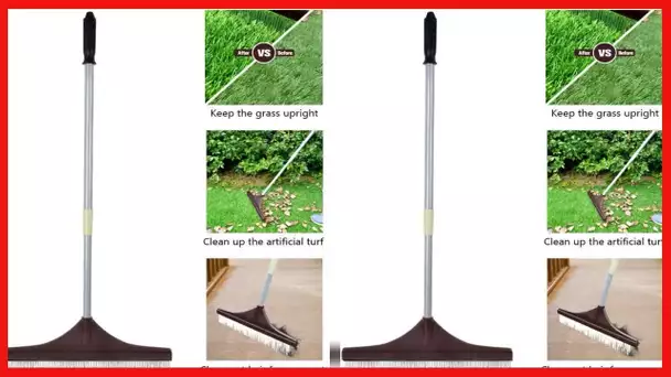 Winslow&Ross Artificial Turf Rake Grass Broom Hand Rake with Steel Telescopic Handle for Artificial