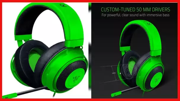 Razer Kraken Gaming Headset: Lightweight Aluminum Frame, Retractable Noise Isolating Microphone