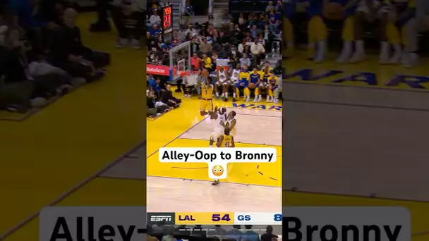 Bronny James gets up on the break & THROWS DOWN the Alley-Oop Slam! 🔥👀|#Shorts