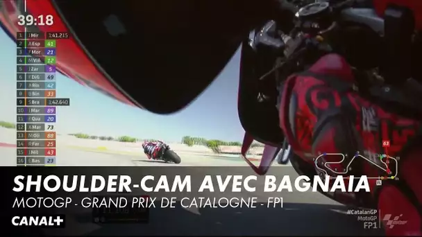 Shoulder-cam avec Bagnaia - Moto GP - Grand Prix de Catalogne