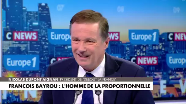 «La proportionnelle est mensongère par rapport à la démocratie», assure Nicolas Dupont-Aignan