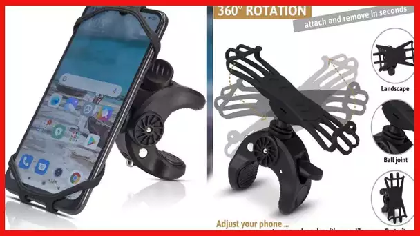 Universal Cell Phone Holder Mount - Golf Cart, Push Cart, Baby Stroller, Shopping Cart, Bike,