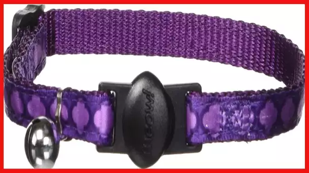 Petmate 11407 Cat Pet Collar, 3/8 by 8 to 12-Inch, Arabesque Purple