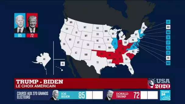 Trump ou Biden, l'Amérique retient son souffle à l'heure des premiers résultats