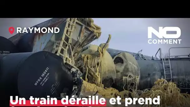 No Comment : un train déraille et prend feu dans le Minesota