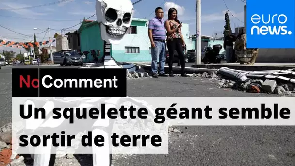 Fête des morts au Mexique : un impressionnant squelette sort de terre