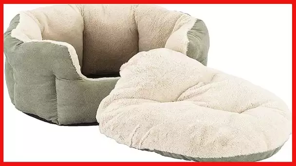 SPOT Sleep Zone Reversible Cushion 18” Sage Pet Bed - Pet Bed for Cats and Small sized Dogs