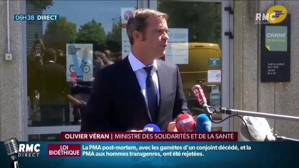 Olivier Véran, ministre de la Santé, recommande le port du masque à l'extérieur