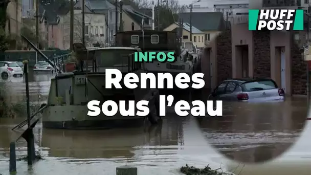 À Rennes, une crue jamais vue depuis 40 ans à cause de la tempête Herminia