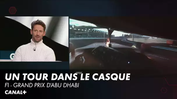 Romain Grosjean commente le tracé d'Abu Dhabi depuis le casque de Leclerc