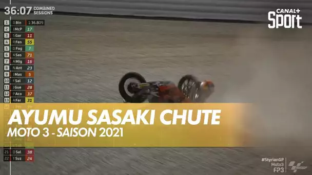 Chute d'Ayumu Sasaki - Moto 3