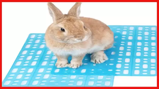 Niteangel 2 Pieces Rabbit Playpen Feet Mats for Cage, Comes with 4 Fixed Tabs (Blue)