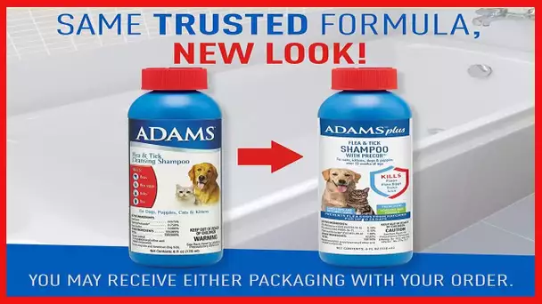 Adams Plus Flea & Tick Shampoo with Precor for Cats, Kittens, Dogs & Puppies Over 12 Weeks Of Age