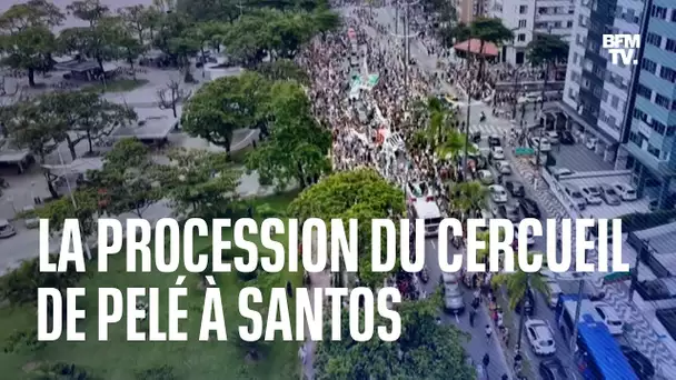 Les images de la procession du cercueil de Pelé dans la ville de Santos