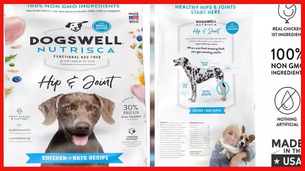 DOGSWELL Nutrisca Hip & Joint Dry Dog Food, High Protein Chicken & Oats Recipe, 24 lbs (12613)