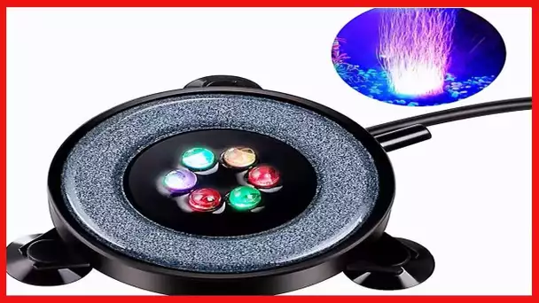 Aquarium Air Bubble LED Light Aquarium Air Stone Disk Kit Fish Tank Air Bubbler Decoration 6 Color