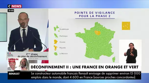 Phase 2 du déconfinement : Une France en orange et vert