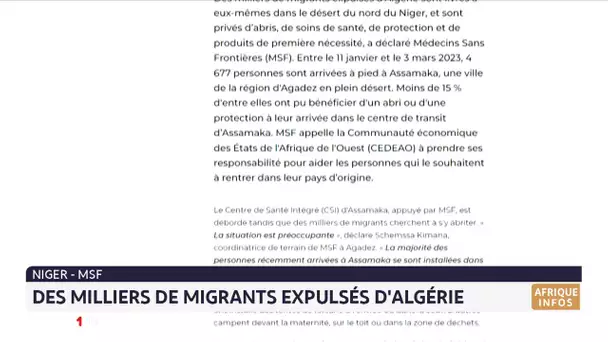 Des milliers de migrants expulsés d´Algérie